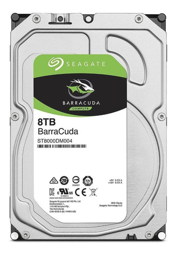 Seagate Barracuda Hds 8tb Sata3 256mb St8000dm004 3,5 Sata Prata/preto