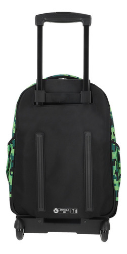 Mochila Con Ruedas Xtrem Cross 2.0 5xt Pixels Verde