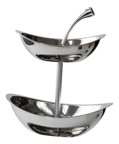 Cesta De Frutas Estante De Acero Inoxidable, Doble Capa