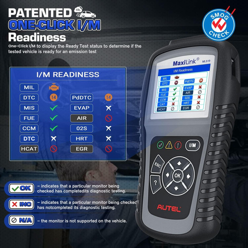 Escáner Obd2 Autel Maxilink Ml519 Check Engine Light Read/er
