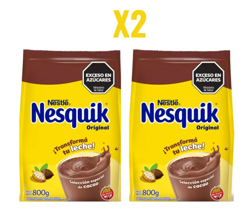 Nesquik Original Cacao En Polvo Nestle X 800 Gr X2