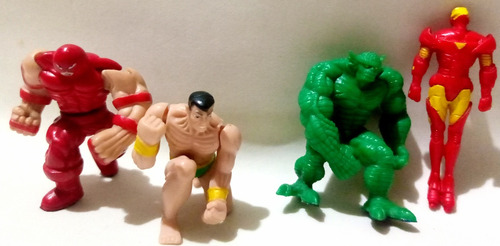 Muñecos Miniatura Marvel Goma Encastrables Año 2000 Lotex4 (Usado)