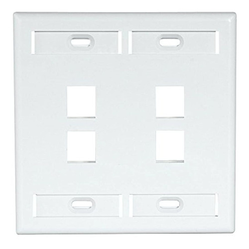 Placa De Pared Leviton 420804wp 4port Dual Gang Quickport Co