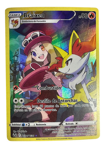 Braixen Tg01 - Silver Tempest Trainer Gallery - Pokemon Tcg