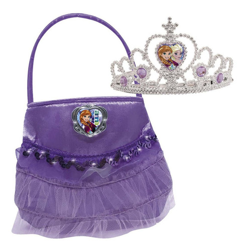 Imagen 2 de 3 de Frozen Corona Y Cartera Lila Cuotas