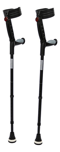 Par De Muletas Canadienses De Aluminio Plegables Ajustables Color Negro