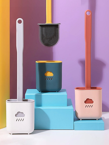 1 Cepillo De Baño Silicona Suave C/soporte Limpieza Baños