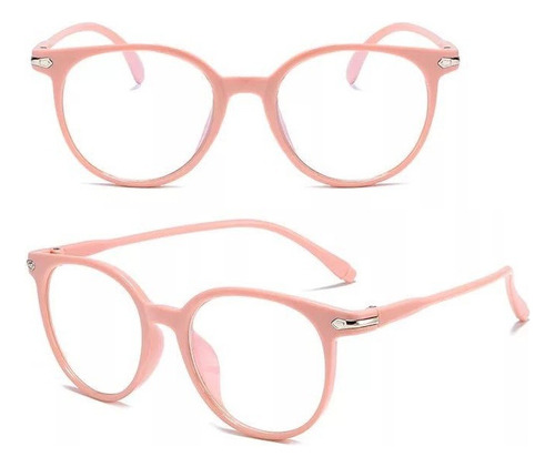 Gafas Monturas Marco Para Lente Formulado Unisex Moda Rosado