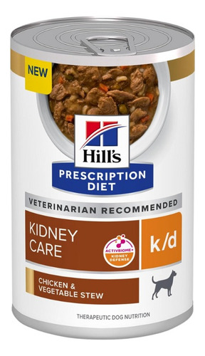 12 Latas Hill's K/d Para Perro Sabor Pollo Y Vegetales 370g.