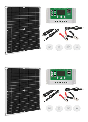 Kit De Paneles Solares De 12 W, Cargador De Batería De 60 A