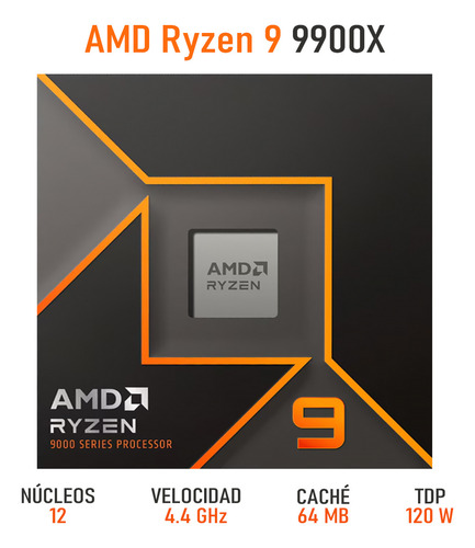 Procesador Amd Ryzen 9 9900x 4.4 Ghz 12 Core Am5 100-1000006