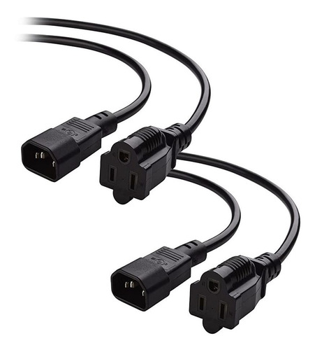 Cable Pdu Corto, Pack 2, 1 Ft. (c14 A 5-15r)