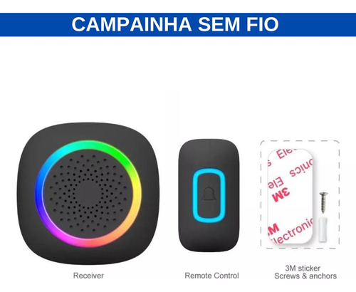 Campainha Residencial Sem Fio Wireless Longo Alcance 300m