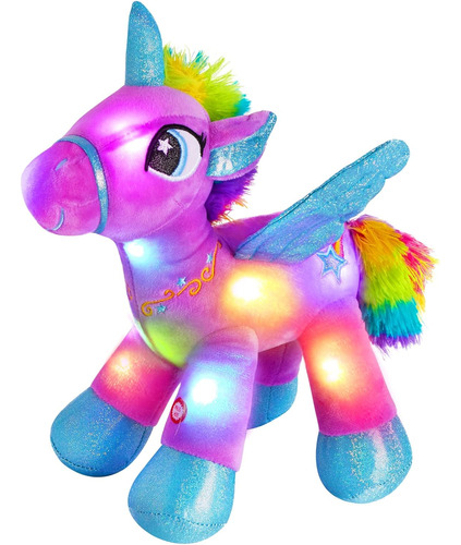 Houwsbaby Glow Unicornio Light Up Animal Relleno Led Suave L