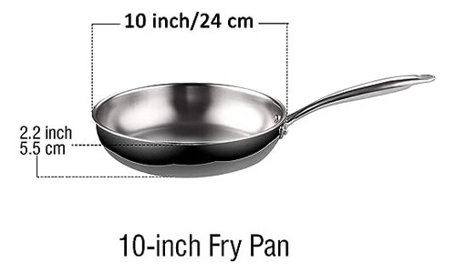 Qw Cook N Home 2682 Sartén Para Saltear De Acero Inoxidable