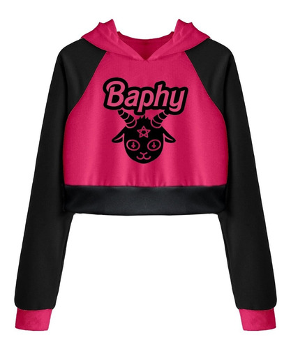 Buzo Cropped Baphy Baphomet Grunge Gótico Cute Kawaii