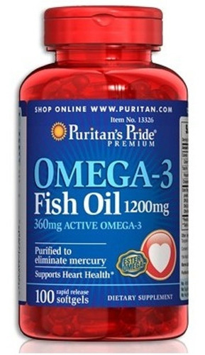 Omega 3 Fish Oil 100 Capsulas Aceite Pescado Salud Cardiaca