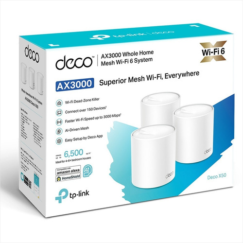 Imagen 8 de 10 de Sistema Wifi 6 Malla Para El Hogar Tp-link Deco X50 (3-pack)