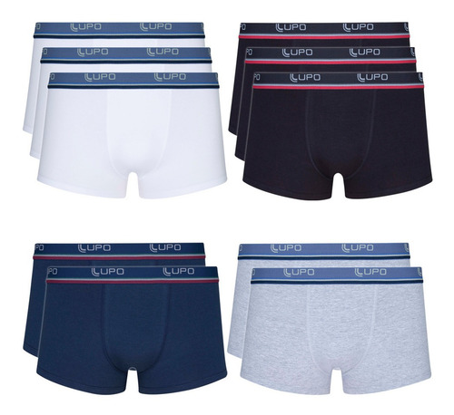 Imagem 9 de 10 de Kit 10 Cueca Boxer Lupo Sunga Box Algodão Masculina Atacado