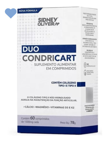 Colágeno Tipo I E Tipo Ii  Duo Condricart 60 Sidney Oliveira