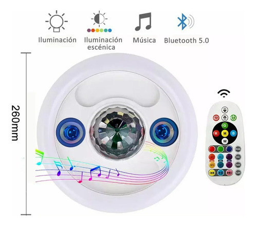 Lámpara Techo Led Rgb 36w Con Bocina Bluetooth 1