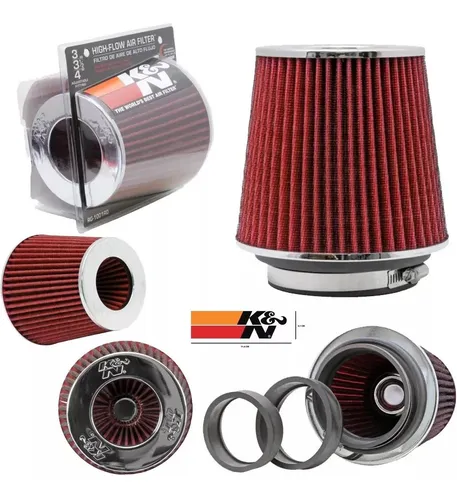 Filtro De Ar Cônico K&n Duplo Fluxo Universal Vermelho Filtro De Ar Cônico K&n Duplo Fluxo Universal Vermelho
