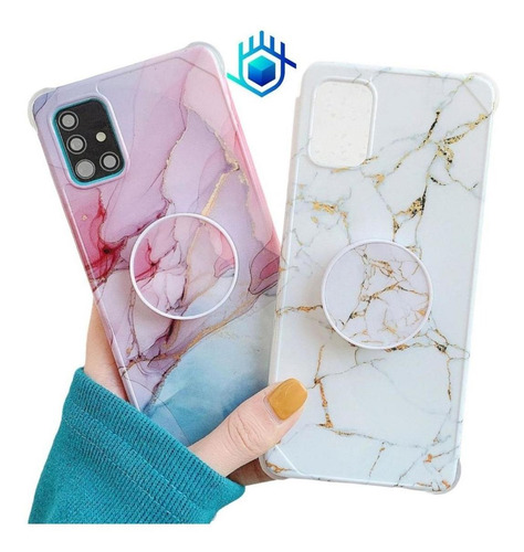 Funda Galaxy Arena Marmol + Pop Protector Mujer Dama Hombre