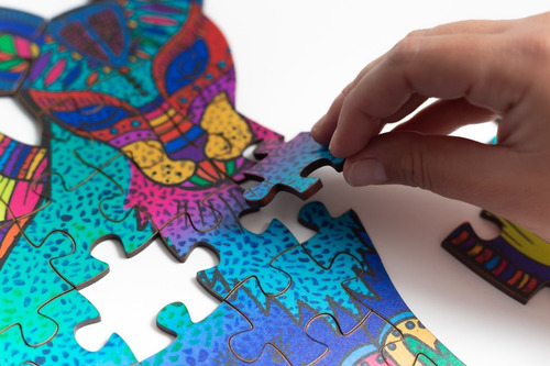 Juego Rompecabezas Ilustrado Alebrije Madera Puzzle Diseño