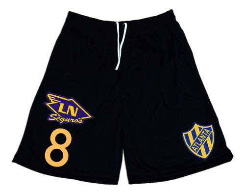 Short De Poliester Futbol Atlanta   Retro C/numero