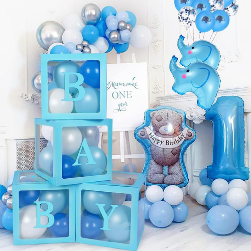 Azul Cubos Para Globos Decorativos Baby Shower Y Cumpleaño