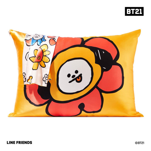 Funda De Almohada Satinada Kitsch X Bt21 Chimmy Para Cabello