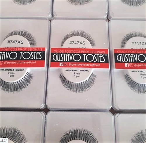 Kit 3 Cílios Postiços #747xs Natural 100% Cabelo Humano