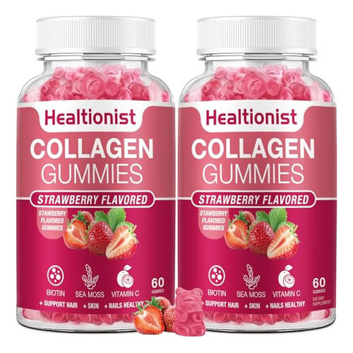 Healtionist 2 Paquetes De Gomitas De Colágeno Veganas Para 