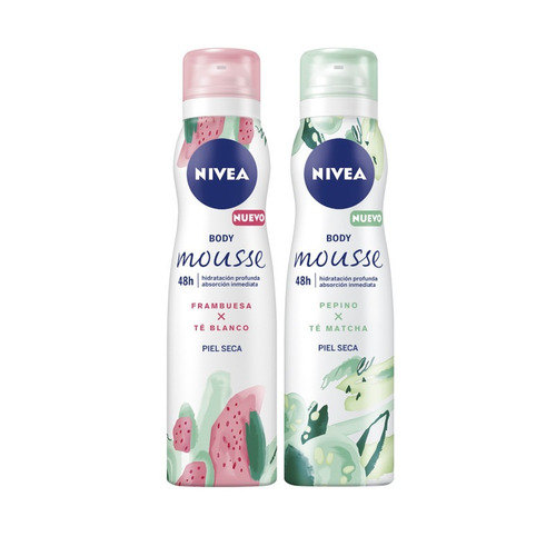Nivea Mousse Corporal Frambuesa 200ml + Mousse Pepino 200ml