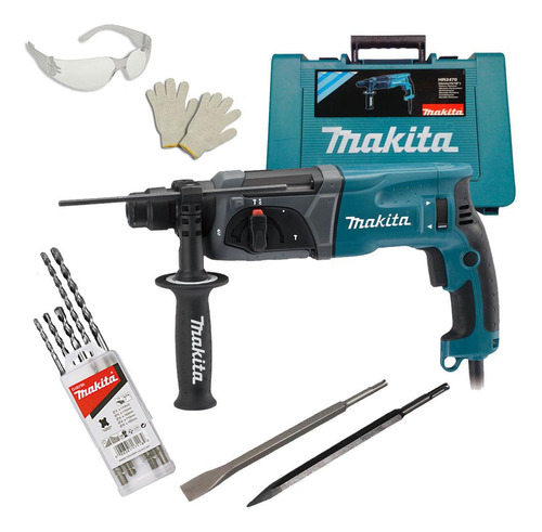 Martelete Combinado Hr2470 Sds 800w Makita + Acessórios 220v