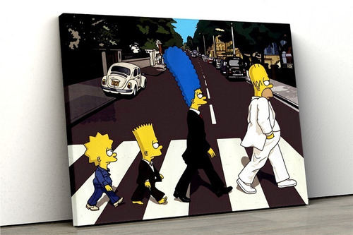 Canvas Los Simpson Los Beatles 60 X 40 Cm