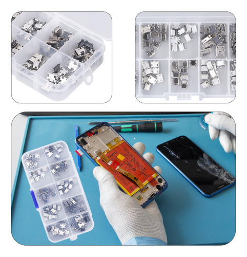Conector Micro Mini Usb Hembra 10 Tipos Para 100 Piezas