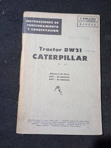  Catalogos  Antiguos Tractor Caterpillar Dw21 Original