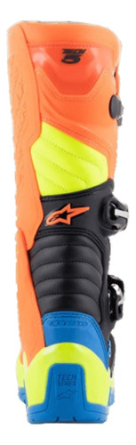 Bota Alpinestars Tech 5 Laranja/azul/amarelo Fluor
