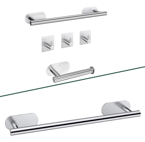 Juego De Accesorios De Baño Con 2 Toalleros Autoadhesivos, S