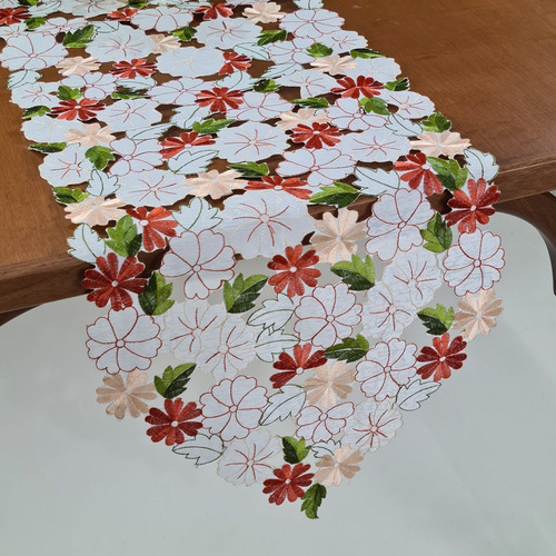 Caminho De Mesa Guippir Bordado Renda 1,50 Trilho Paris Luxo Cor Margarida