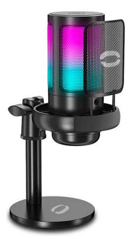 Microfone Lives Gamer Condensador Profissional Rbg Cor Preto