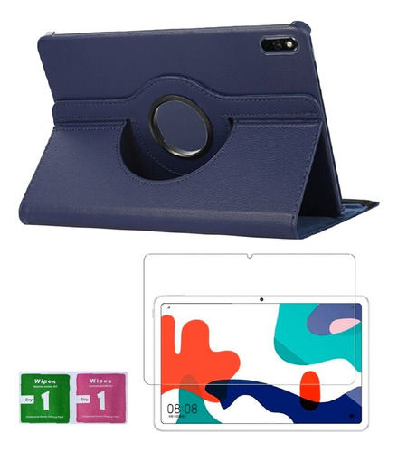 Combo Funda De Huawei Mediapad T5 10.1  360° Azul + Mica