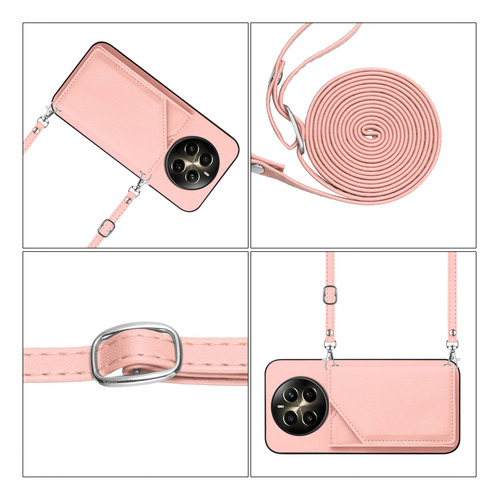 Funda Tipo Cartera A Prueba De Golpes Para Realme 12 Plus Con Cierre Magnético Y Ranuras Para Tarjetas Con Correa Para El Hombro