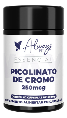 Suplemento Picolinato Cromo 250mcg 60 Cáps Saúde Do Coração Sabor Sem Sabor