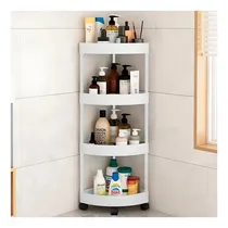 Comprar Pack2 Estante Esquinero De 4 Niveles Con Ruedas En Blanco