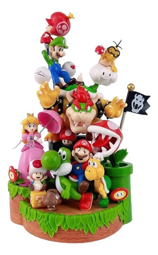 Super Mario Bros Escenario Castillo Bowser Peach Yoshi Luigi