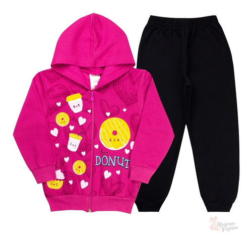 Imagem 4 de 10 de Kit 4 Conjuntos Infantil Menina Moletom Roupas Frio Inverno