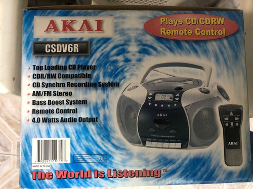 Radio Am/fm/cd/casset Portable  Akai Csdv6r