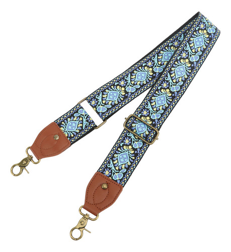 // Correa De Cámara De Estilo Étnico Azul, Tejida Retro,